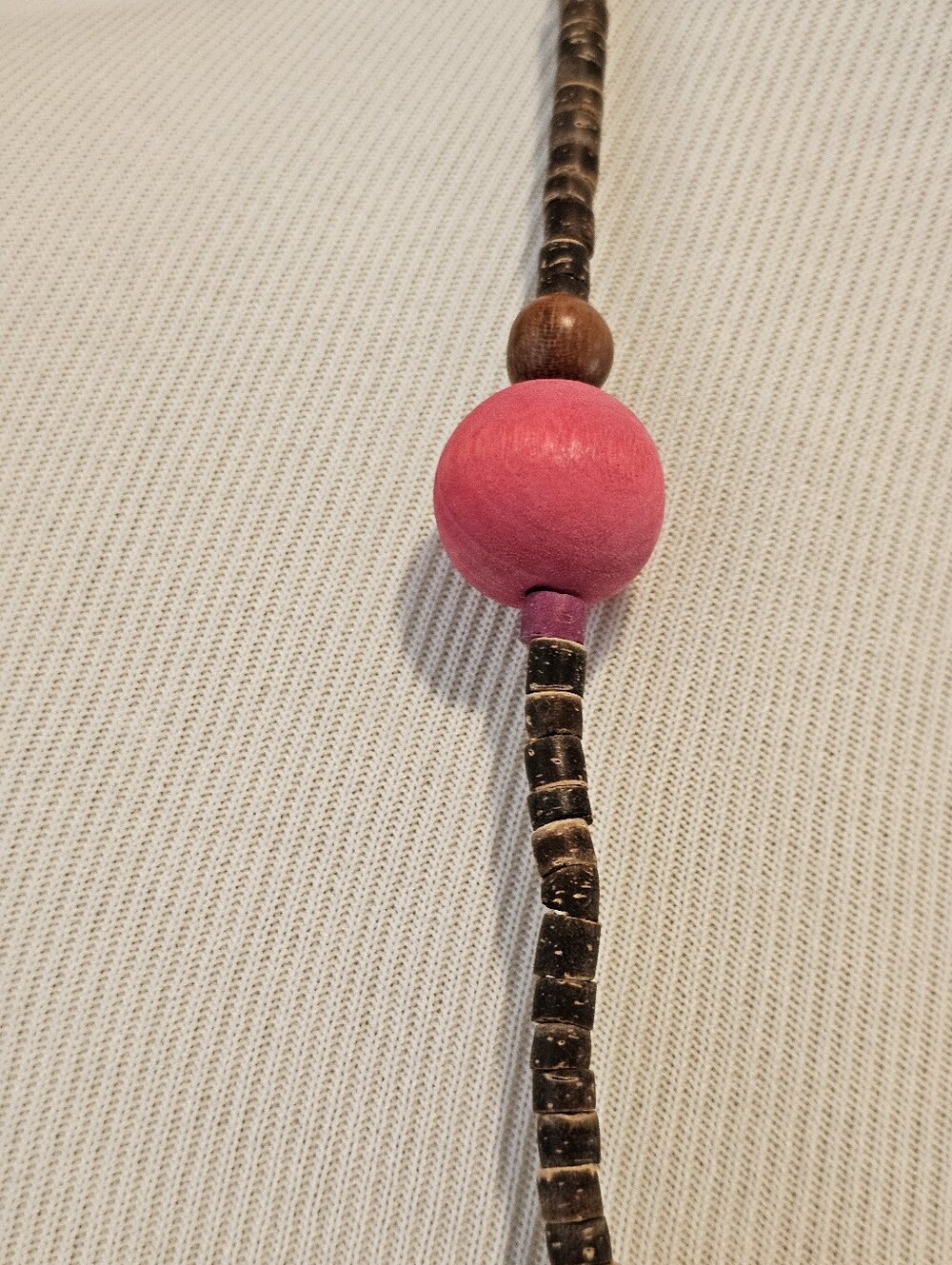 Handcrafted Multi-color Wood Bead Necklace - Picture 5 of 7